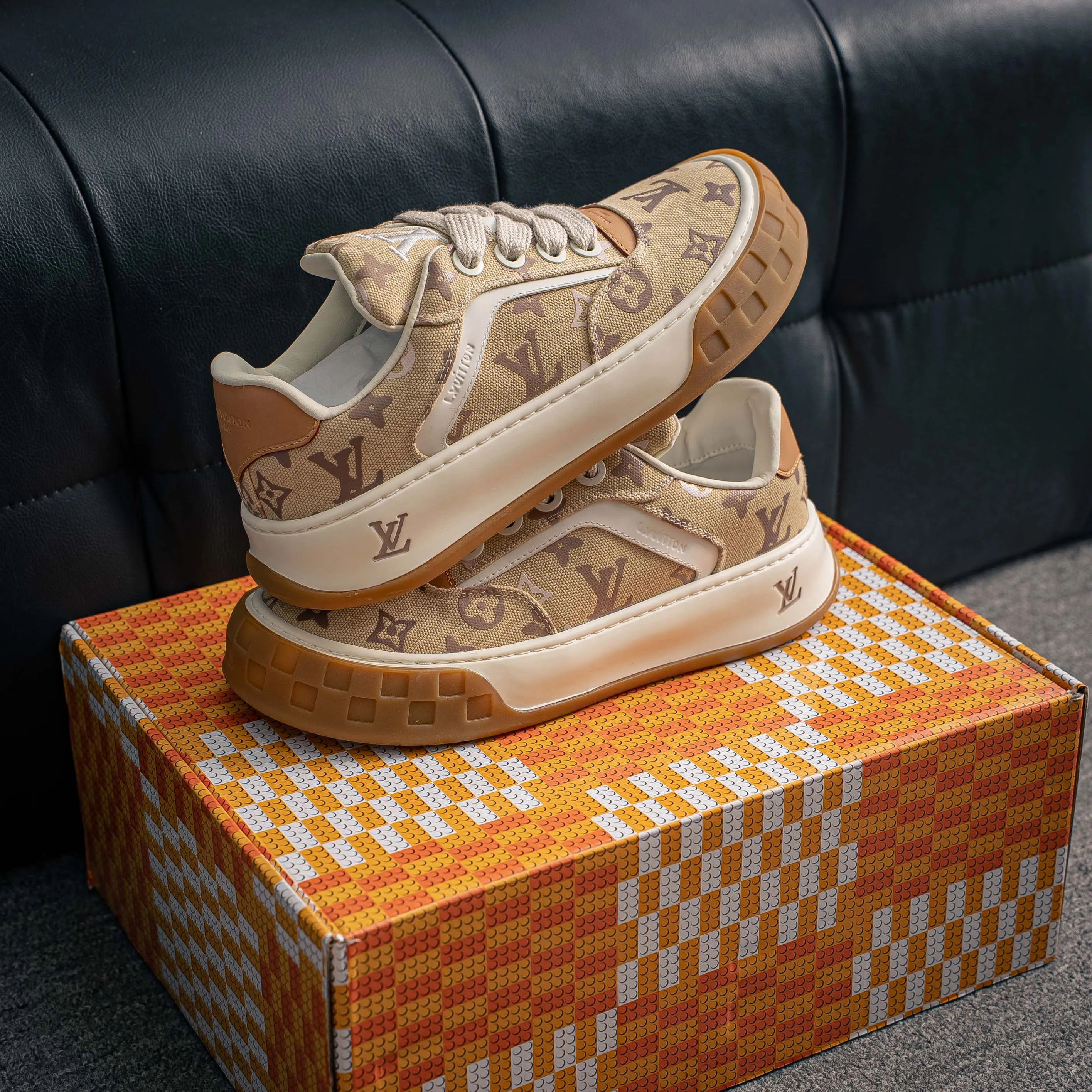 # Premium -- LOUIS VUITTON Tilted Series｜2026 LV Tilted Low Sneakers Series Low-Top Retro Skate Shoes Men Shoes｜